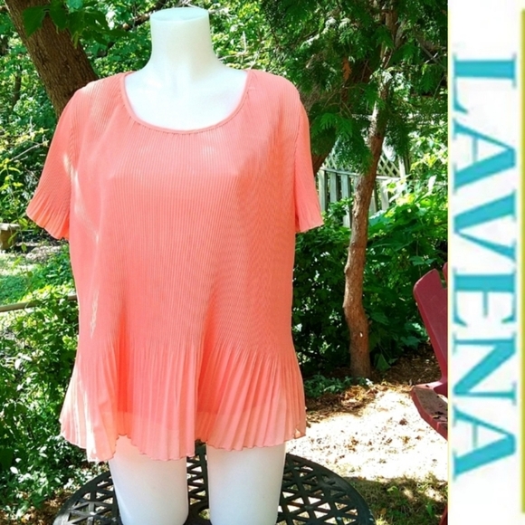 Size L Lavena peach chiffon scrunch blouse - Picture 14 of 14